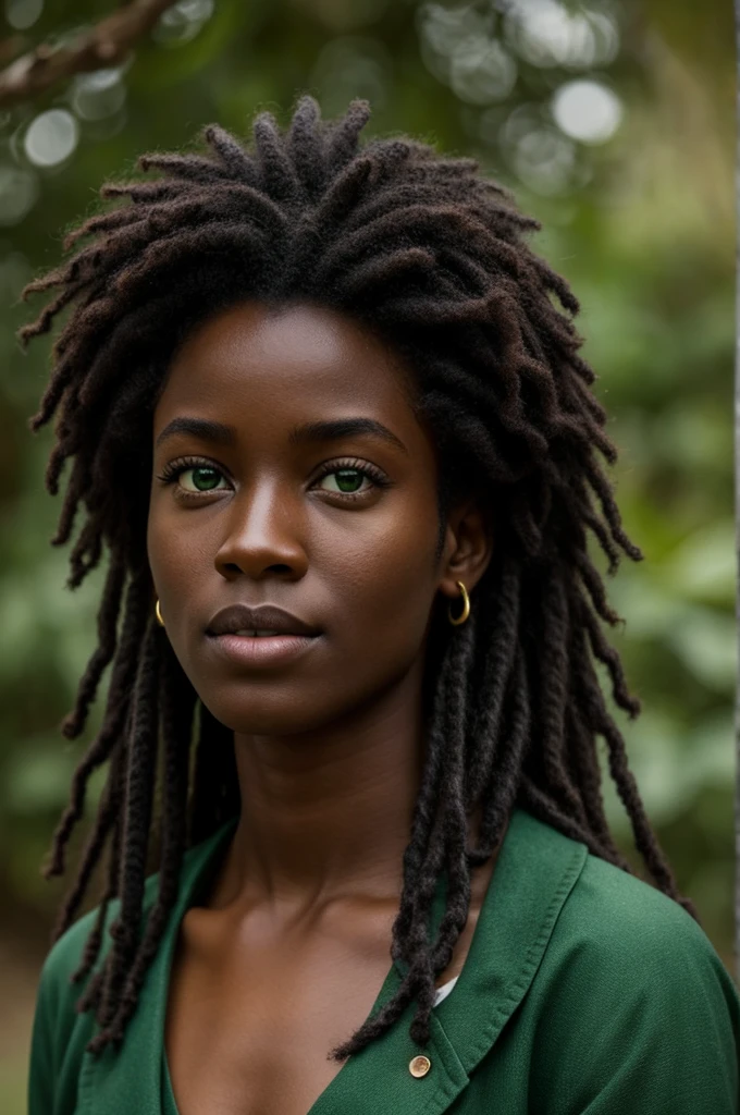 A black Keazle with green eyes
