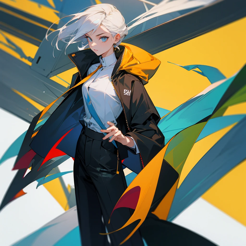 A very stylish person wearing clothes from the future
