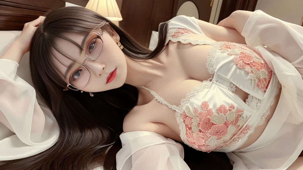 adolable,Maid pajamas,Sex clothes,brown hair,black-frame glasses