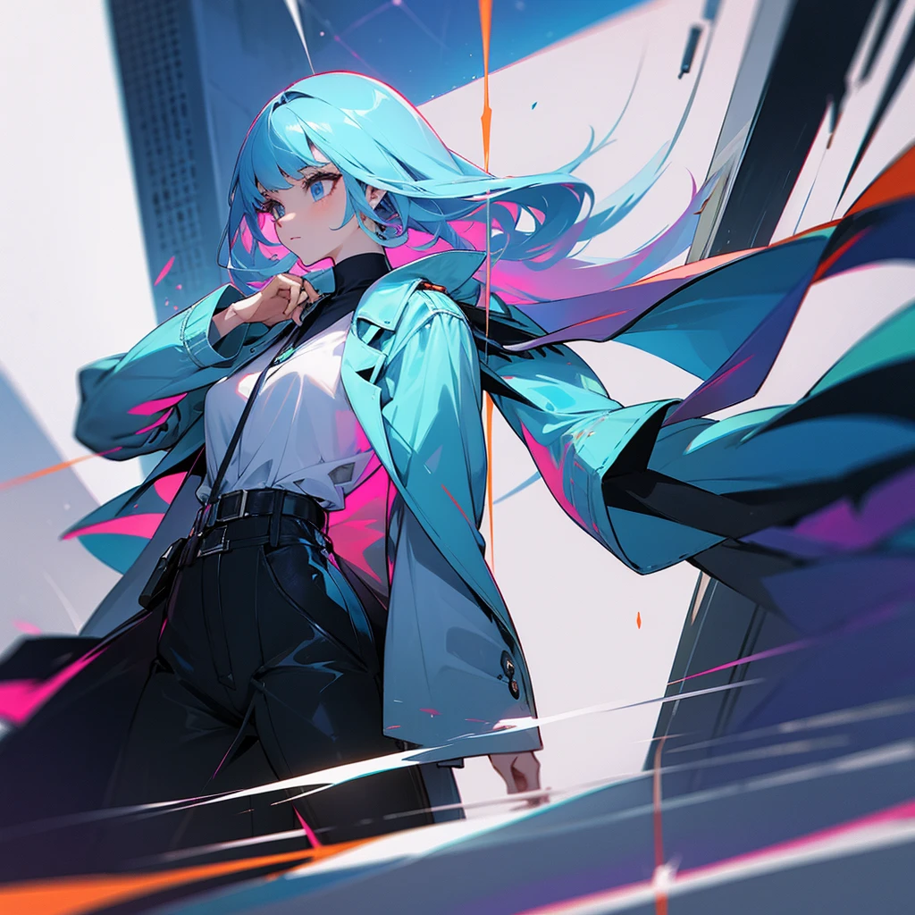 A very stylish person wearing clothes from the future