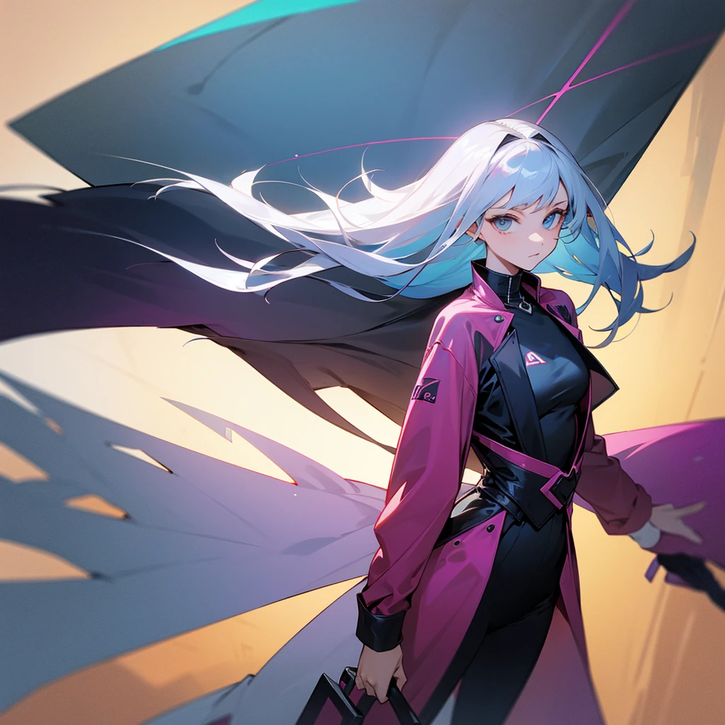 A very stylish person wearing clothes from the future