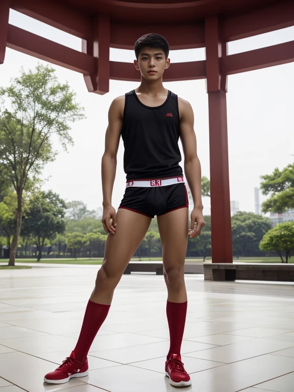 teenagers , very young , light-skin , wearing an dark red sexy underwear, tmasterpiece,k hd,the feet,Transparent sports vest,semi transparent,black long socks,The barefoot , red colour , handsome and cute , extreme cute boy , white skin , dark red underwear boxers shorts , extremely tall and cute boy ,oppa model , handsome model , full body , dark red boxers underwears short shorts , black socks , white light-skin , Chinese model , young boy , white skin , handsome and extremely cute , red boxers underwear shorts , long black socks , handsome model , at the park , jogging , model oppa , long legs , jogging , running , high knee black socks ,black long socks , stand up , extremely tall , extremely high , red underwears , red sports underwear , long black socks , clean and white legs , Chinese model , extremely long legs , looking at the camera , clean and white thigh , heavy bulge , kid face , b , wearing red underwears boxers , light and white skin , Chinese model , strike a pose , sexy pose , flexing pose , show off his handsome pose , size different , height different , tallest boy in the world , height comparison with other boy