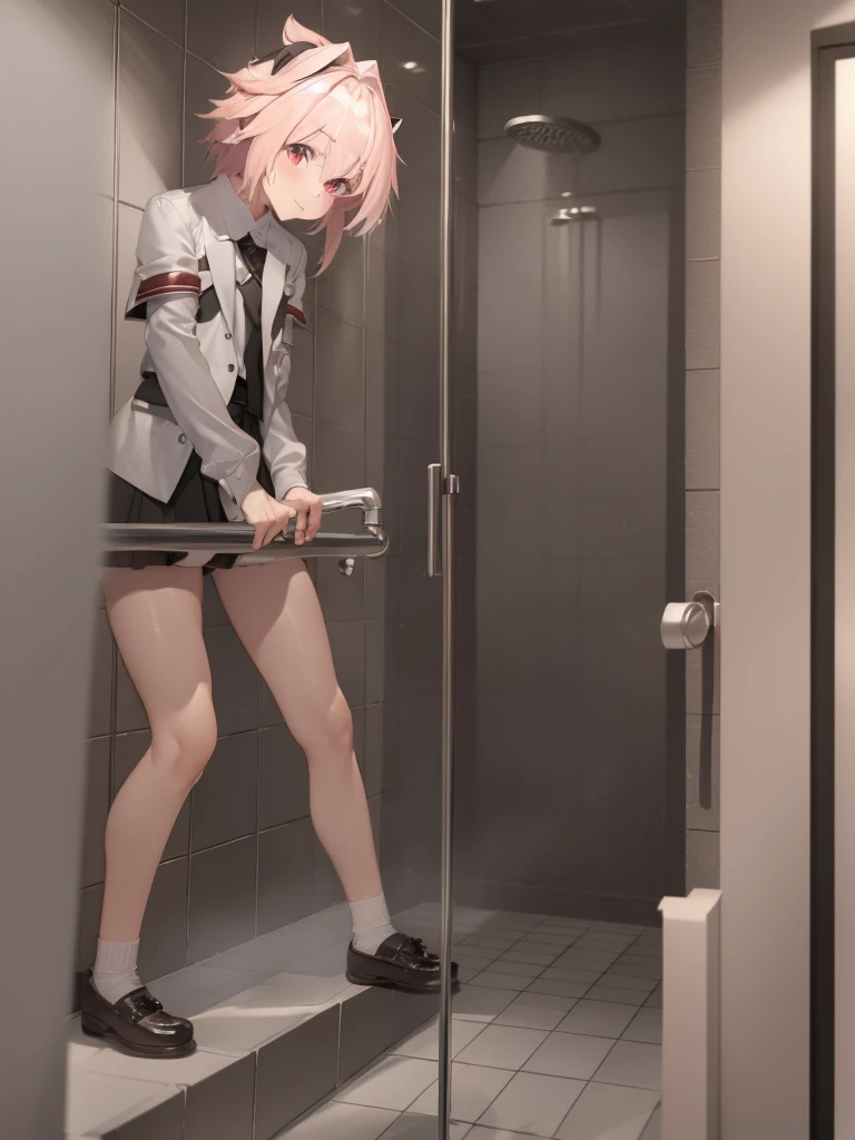 dk_astolfo, 1 boy, NSFW, bathroom, school outfit, dick