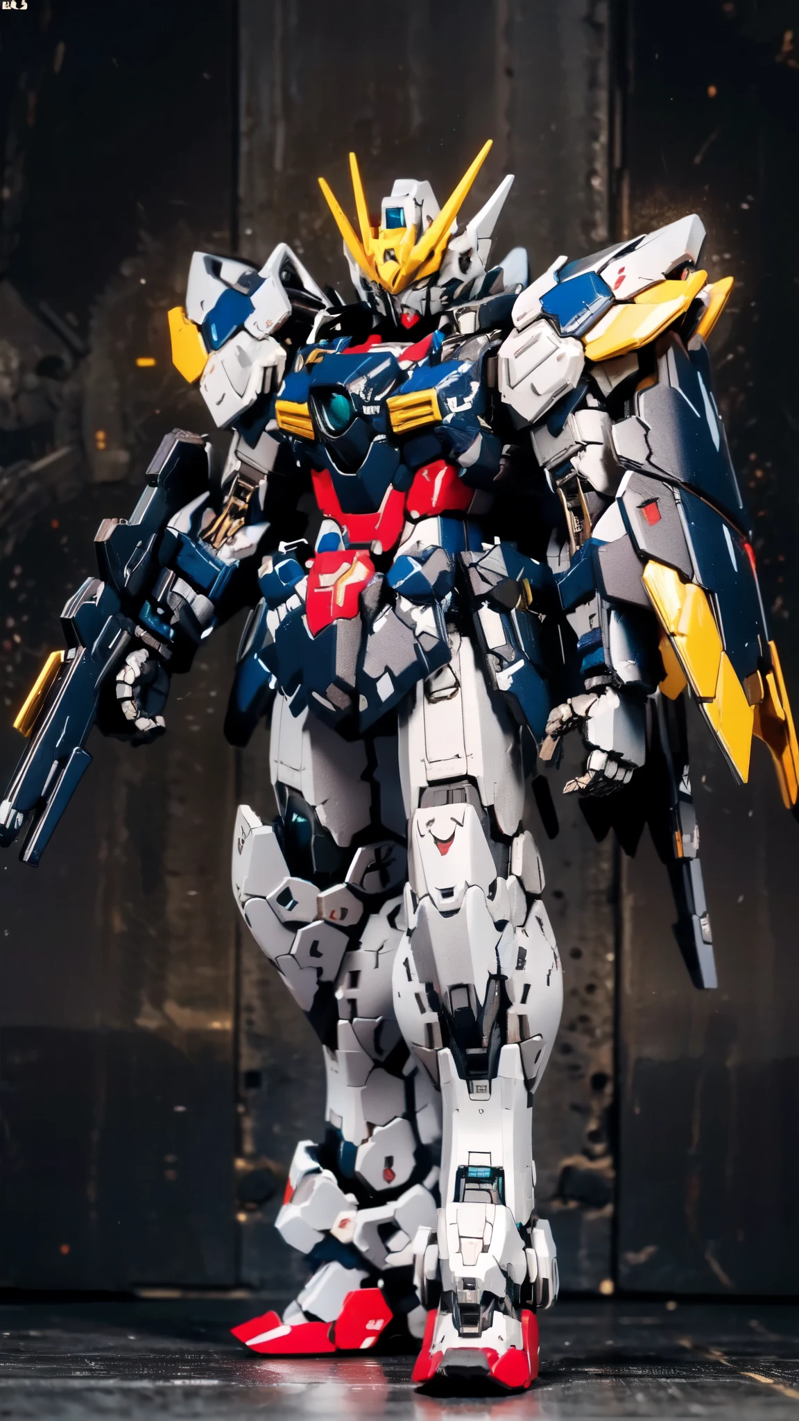 (masterpiece:1.5, best quality:1.5, extremely delicate:1.5), humanoid Mecha, fully enclosed shoulder guards, matching arm and leg guards, full body, full armor, the design balances heavy with agility, (the color scheme is primarily white with red and blue accents, the concept Inspired by Super robot, organic biotech armor, standing, floating high above the futuristic sci-fi city), exquisite and mature art style, (aura effect, energy, glowing eyes, the armor glows), ((SRS)), metallic, dramatic, high definition, highres, ultra-detailed, ultra-fine painting, professional, perfect body proportions, anatomically correct, symmetrical face, extremely detailed eyes and face, high quality eyes, creativity, RAW photo, UHD, 32k, Natural light, cinematic lighting, masterpiece-anatomy-perfect