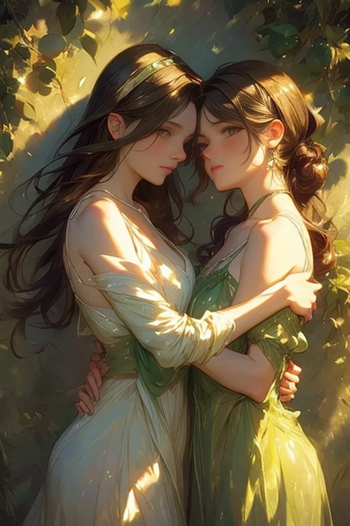 (((Watercolour by singer Sargent)))
Adult beautiful Mexican woman, Spaghetti Strap Dress, Gazes at the viewer while embracing affectionately, Pulling the hair back, head band, Captivating female gaze, Dark Eyes,