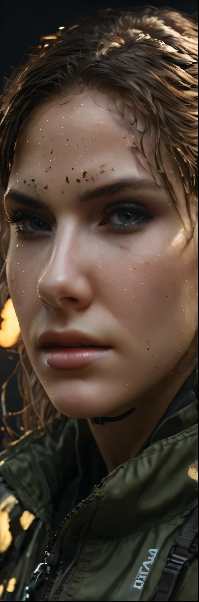 A highly detailed portrait of Quiet, a female sniper from the video game "Metal Gear Solid", beautiful detailed eyes, beautiful detailed lips, extremely detailed eyes and face, long eyelashes, intricate see_through_military_outfit:1.4, holding sniper rifle, dramatic lighting, cinematic composition, realistic skin textures, dramatic expression, photorealistic, (best quality,8k,highres,masterpiece:1.2),ultra-detailed,(realistic,photorealistic,photo-realistic:1.37),dramatic lighting,cinematic,professional,cinematic,military,video game character,science fiction.STOP.Safe_for_Work:1.3