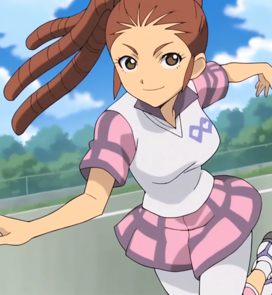 score_9, score_8_superior, score_7_superior, score_6_superior, score_5_superior, score_4_superior, sauce_anime, One girl, Midou Reika, Dreadlocks, Long Hair, High Ponytail, Brown eyes, Pause, smile, View your viewers, Big Breasts ballerina ballet Anne O heart Infatuated Dancing with the girls