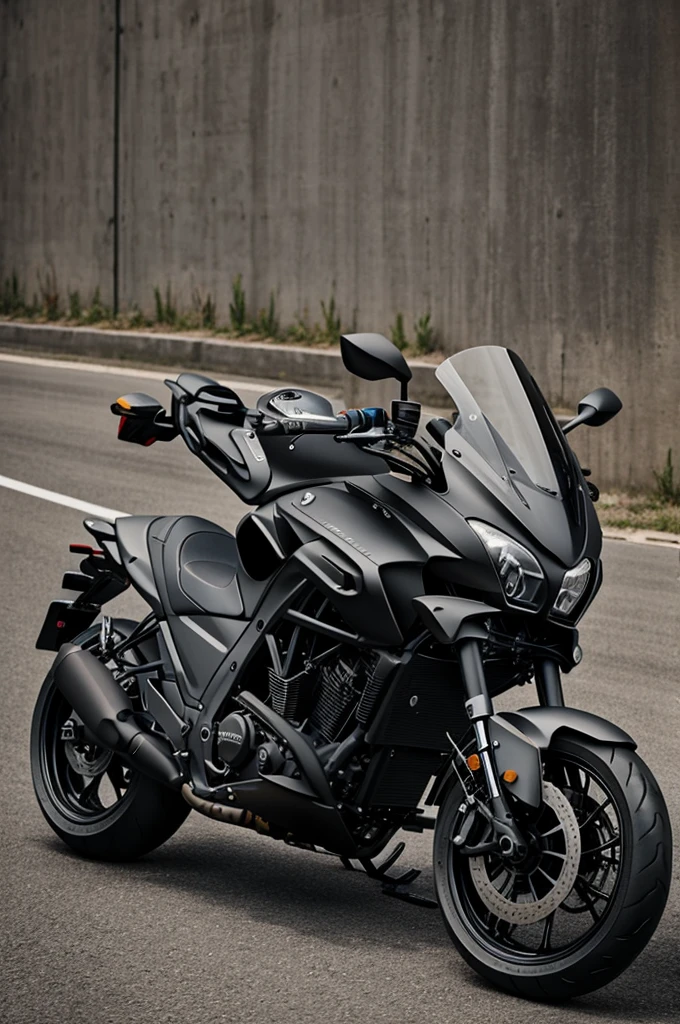 Black graphite motorcycle ft150 draw it in the shape of a leaf drawing