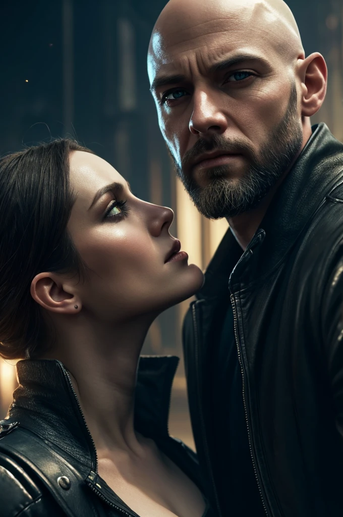sarah: hot of a gorgeous vampire, fire eyes, pale skin,fantasy art, kissing a man bald scruffy beared colbey:, epic portrait illustration, cinematic realistic , feeding on a man in a field at night , portrait, realistic digital art 4 k, realistic digital art 4k, cinematic digital painting, ultra realistic concept art, very detailed digital painting, 4k concept art and hyper realism, cyberpunk art ultrarealistic 8k, emotional concept art
