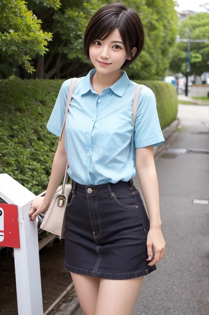 A very short shortcut　short hair　Japanese women　Cute 20 year old