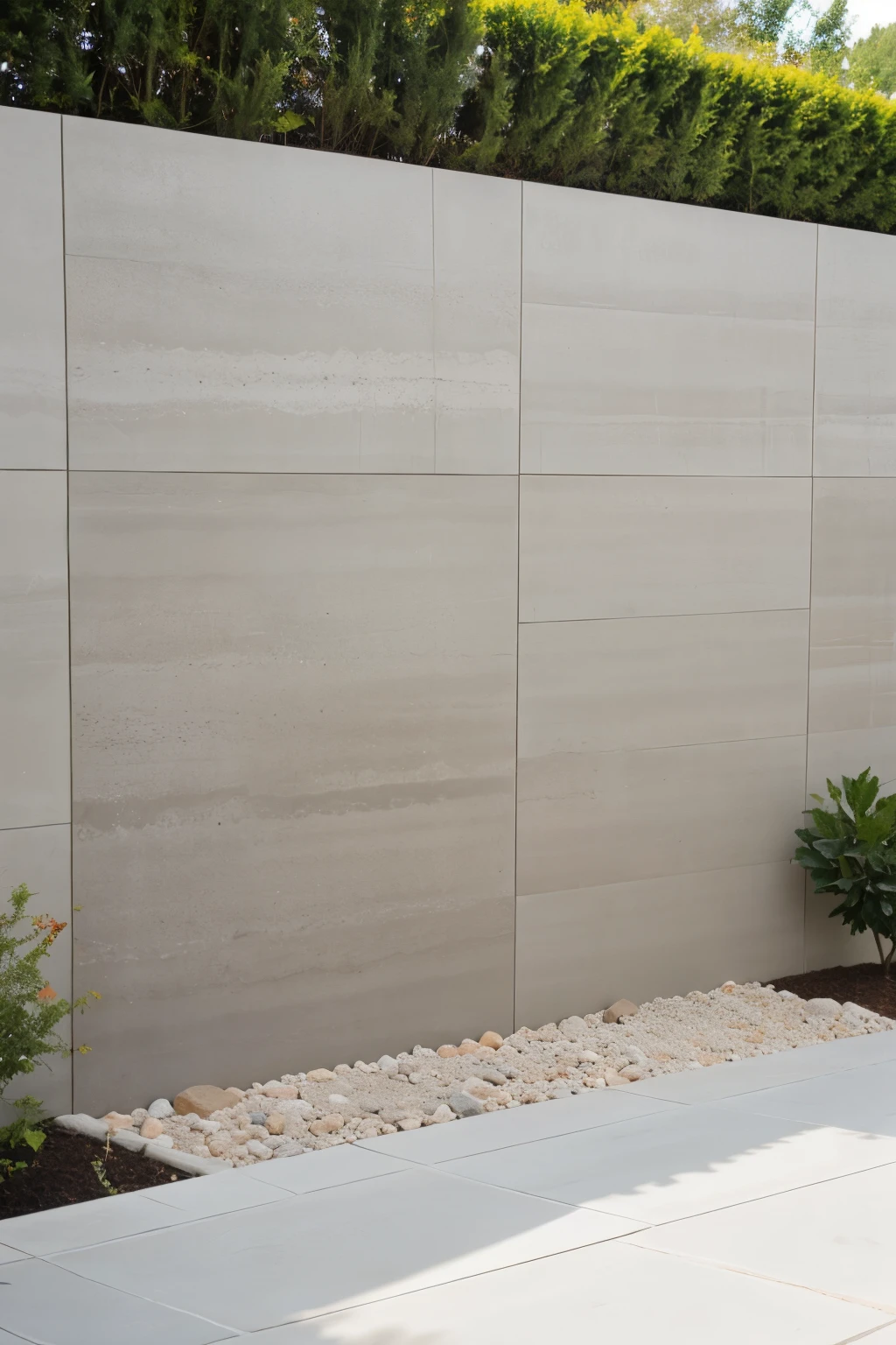 Generate crying wall , with brown and gray flagstone background , with a concrete frame , based on a smooth stone paving 
