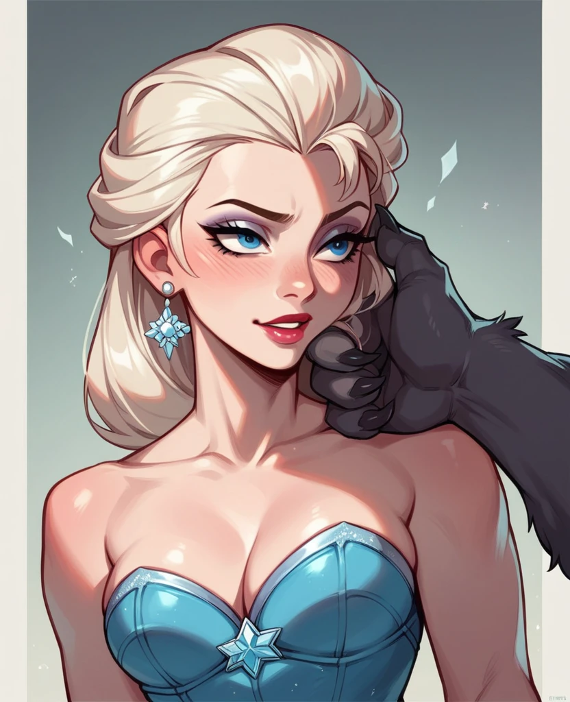 Make 1 werewolf cum on Princess Elsa&#39;s face 