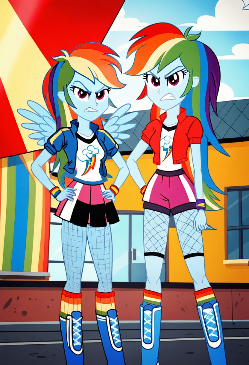 Eqg adagio in angry in fishnet tights b locked in a dungeon boxing rainbow dash