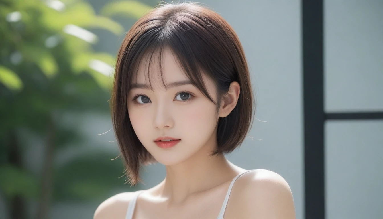 8k, Ultra-high resolution, Highest quality, masterpiece, 三分割法によるphotograph,Surreal, photograph, 1 Girl, (16 years old:1.3), pretty girl, Cute Face, Beautiful eyes in every detail, 細かくdetailedに,masterpiece,One Girl:1.2, Japan Female Announcer,upper body,blank expression,Black Hair,Messy hair,Station platform,風景photograph,Clean and modest clothing,Natural Makeup,Beautiful leg line beauty,Realistic Skin, Perfect and beautiful face ,完璧でCute Face, Skin with attention to detail, Perfect limbs、Narrow waist、Thin legs),Looking at the audience、beauty,Long neck、(((Ideal body type))),A cup small breasts :2,Portraiture:2,Perfect Anatomy,鮮明なdetailed,detailed,Surreal,Light and shadow,dappled sunlight