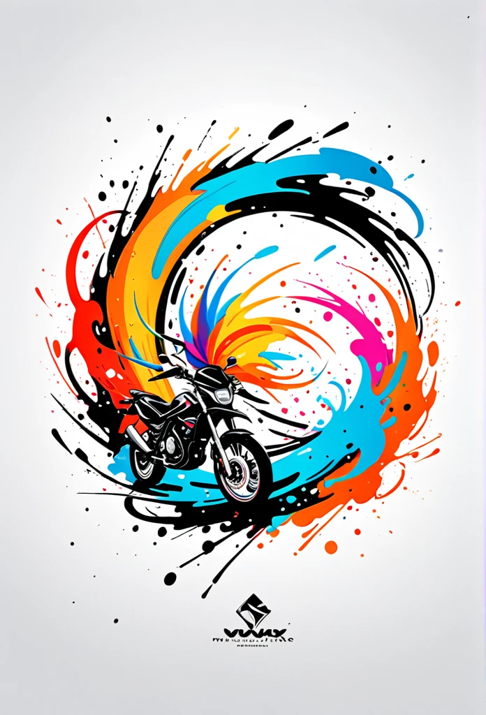 CIRCULAR LOGO MARK OF MOTORCYCLE SALES COMPANY

motorcycle tire design

White background

vector art with black and white illustration with Phoenix, At the center, swirly vibrant colors，graffiti art，ink spatter，UHD quality, details in 16k, Wild and unbridled，ink wink painting，rich and colorful，visual impact,modern aesthetic,Elegant and simple, Hawaii Island Background