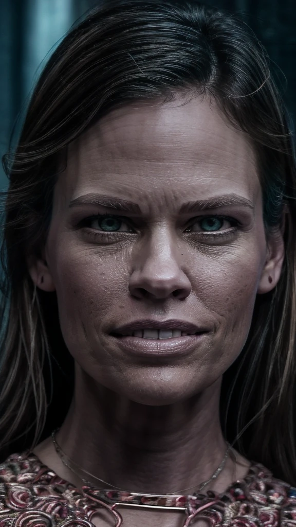 Close Up Hilary Swank imagem ultra-realista, perfect symmetry, vibrant and clear, dynamic view, high level of detail and definition, 1200 PPI - Photographic resolution with greater color realism, hyperrealisti, high fidelity,  cinematic, 4K UHD image resolution.