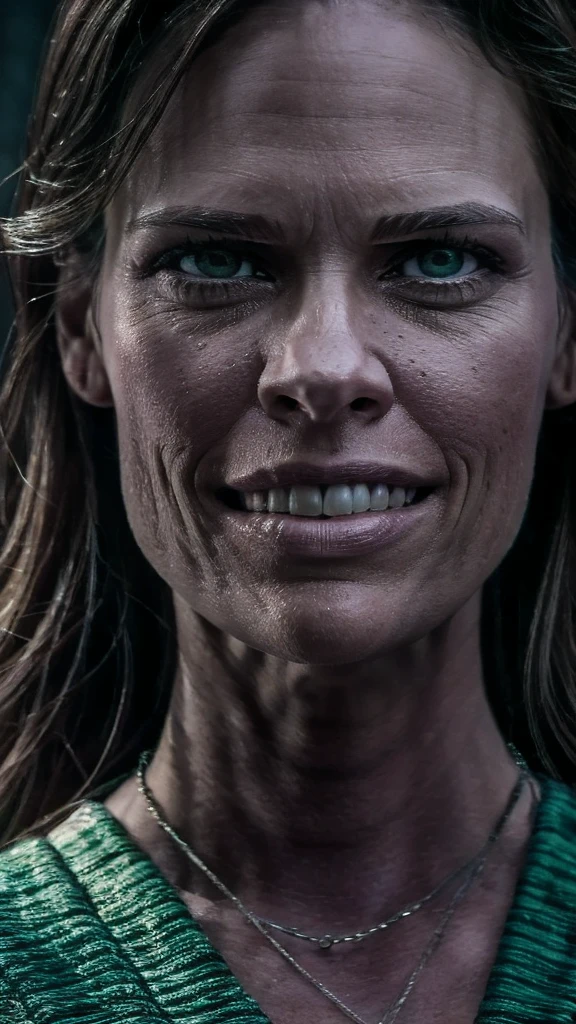 Close Up Hilary Swank imagem ultra-realista, perfect symmetry, vibrant and clear, dynamic view, high level of detail and definition, 1200 PPI - Photographic resolution with greater color realism, hyperrealisti, high fidelity, cinematic, 4K UHD image resolution.