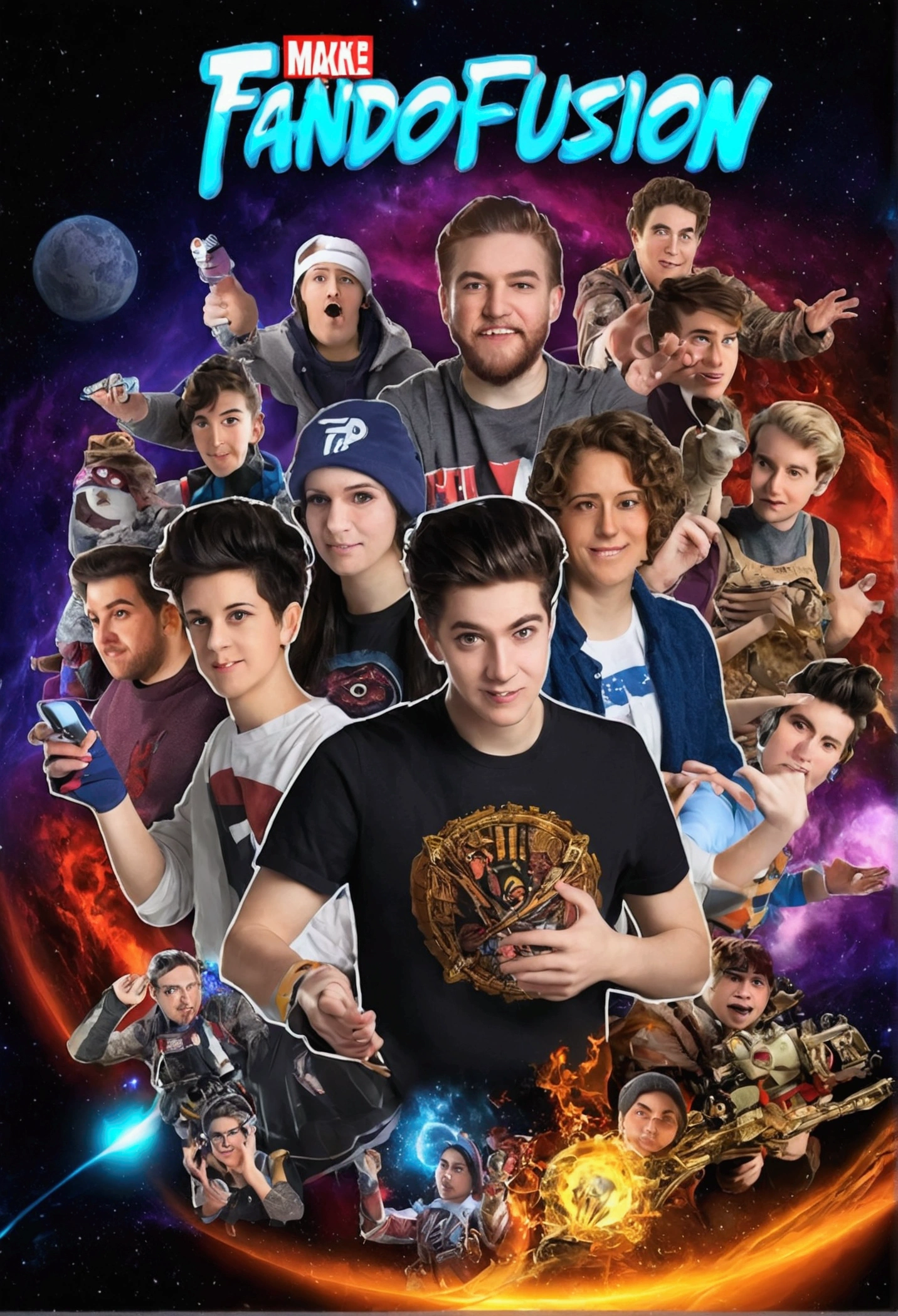 Make an image for a YouTuber channel related to "Fandom Fusion"