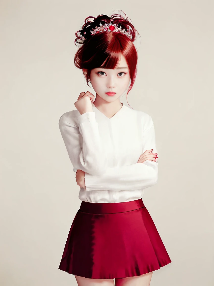 1 Girl, Solitary, best quality, masterpiece , Hoshino Ruby (Ruby Hoshino),  Hair accessories, Sparkling eyes, Stars on the eyes, (There is a star in the right eye:1), (skirt:1.4), (Concert 1), on stage,