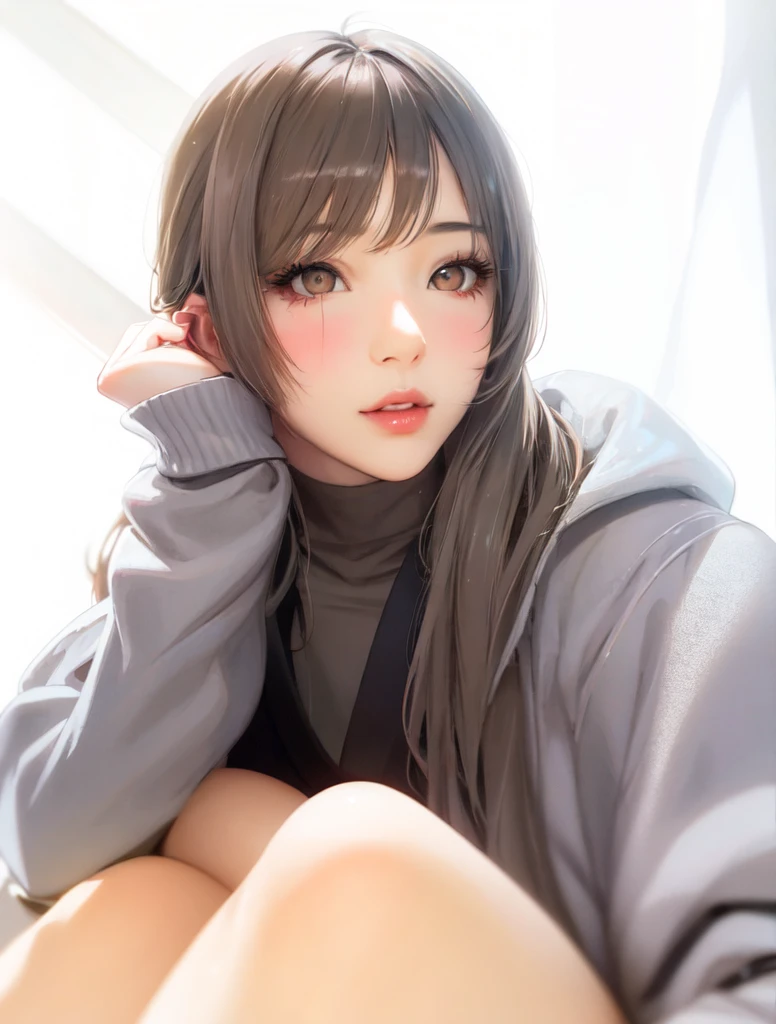 1girl, beautiful face, ((white eyes)), sexy pose, Red moon in the background, stars, space, (lightroom:1.13), soft light, (natural skin texture:1.2), (hyperrealism:1.2), sharp focus, focused,[[realistic]]