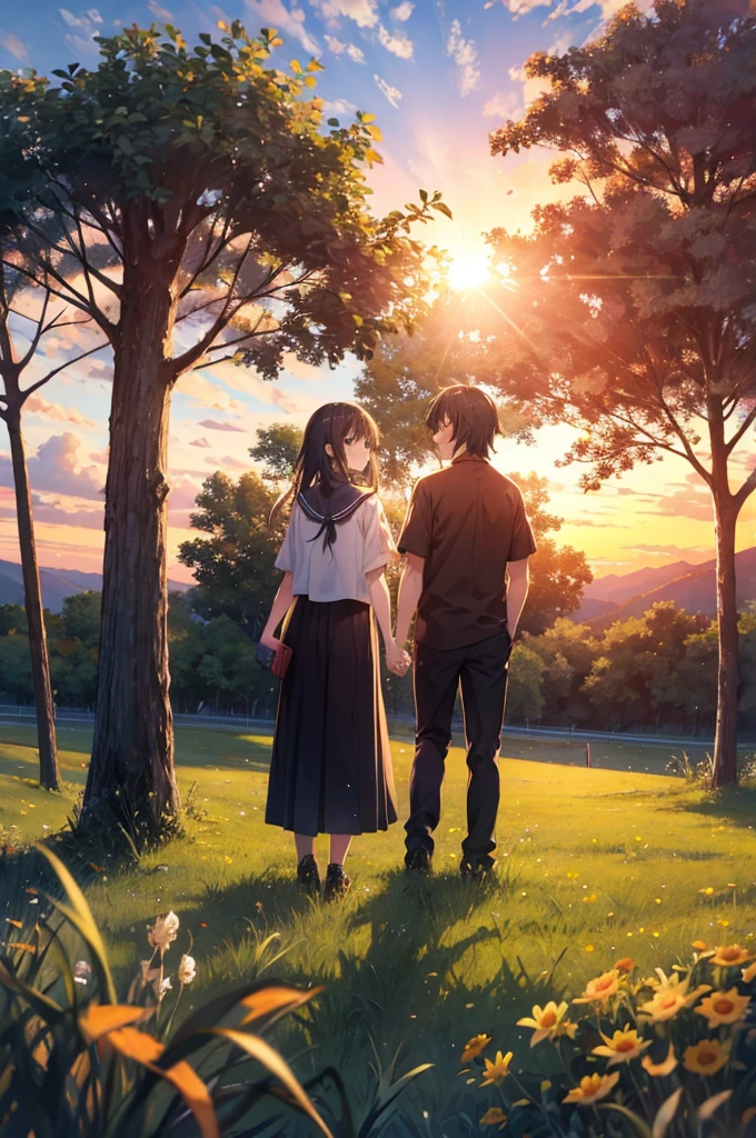 Background only、sunset、grassland