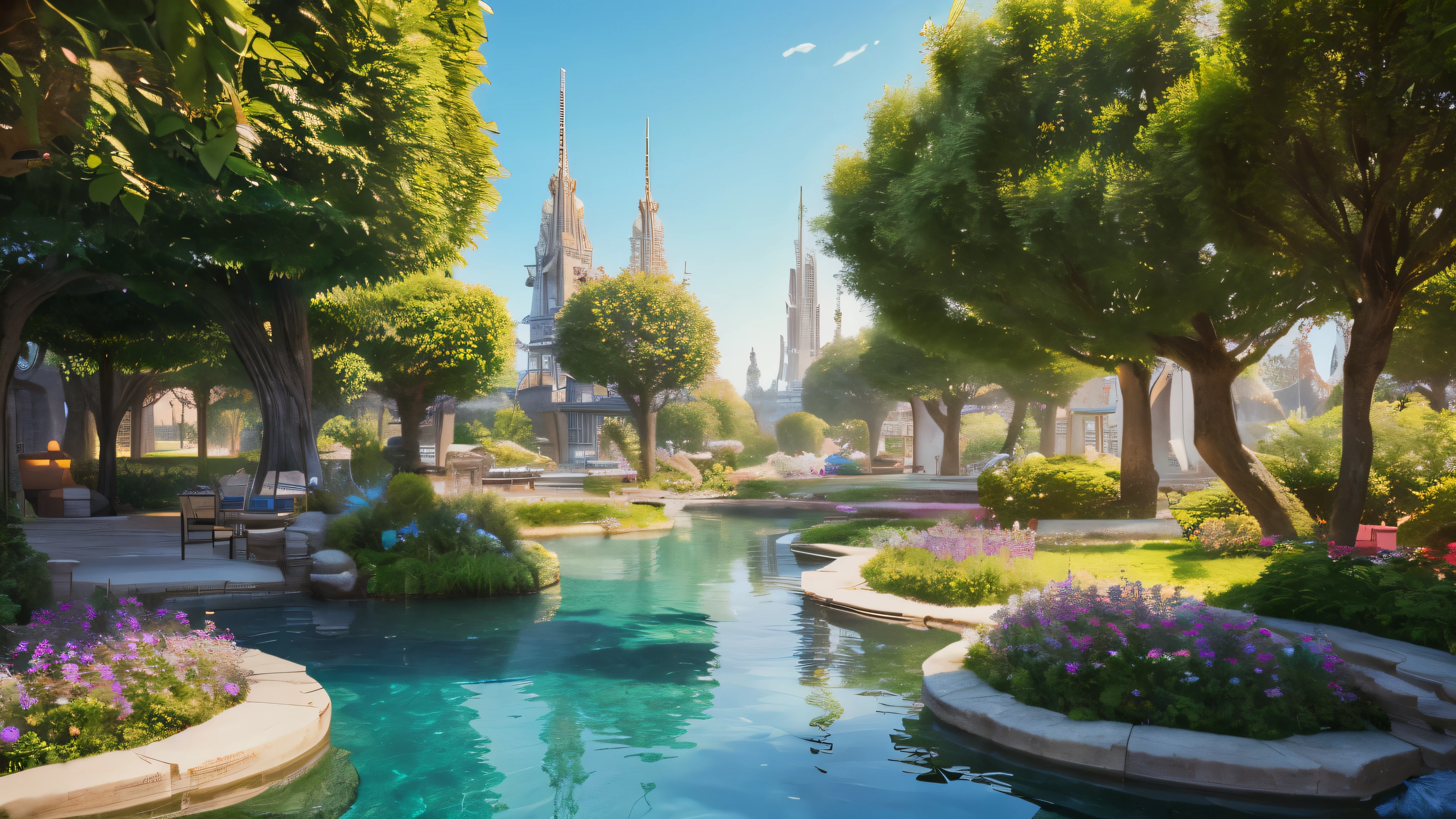 (Realistic, Photorealistic:1.4), (8k, best quality, masterpiece:1.2), best quality, fantasy, Sky City, Hanging Garden,