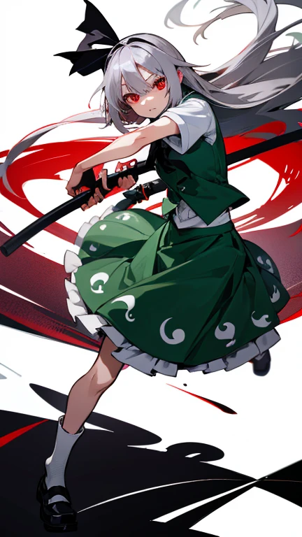 Highest quality I have long hair Gray Hair Konpaku Youmu Red eyes I don't have anything Odd Eye One person
