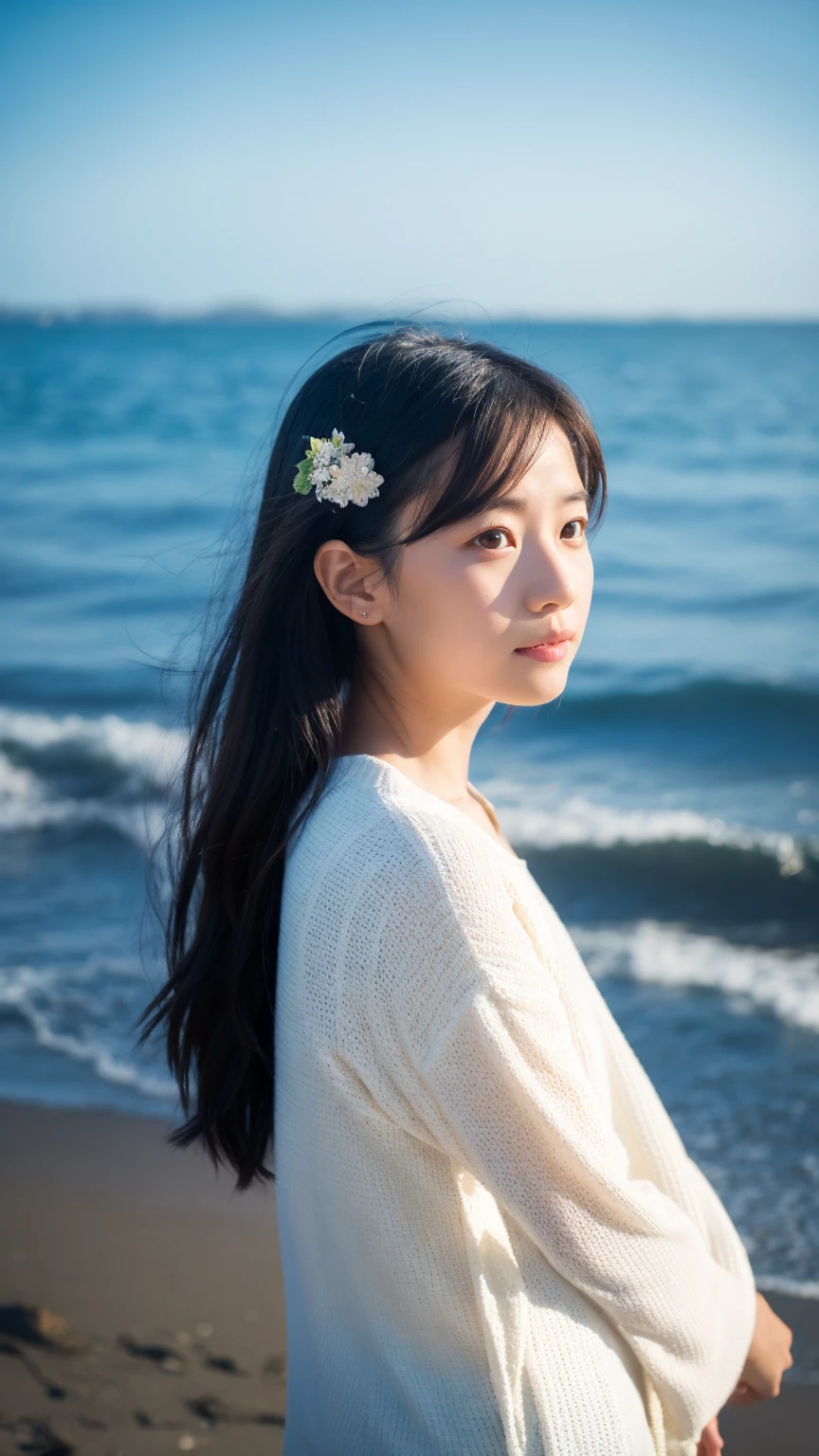 Girl staring at the sea