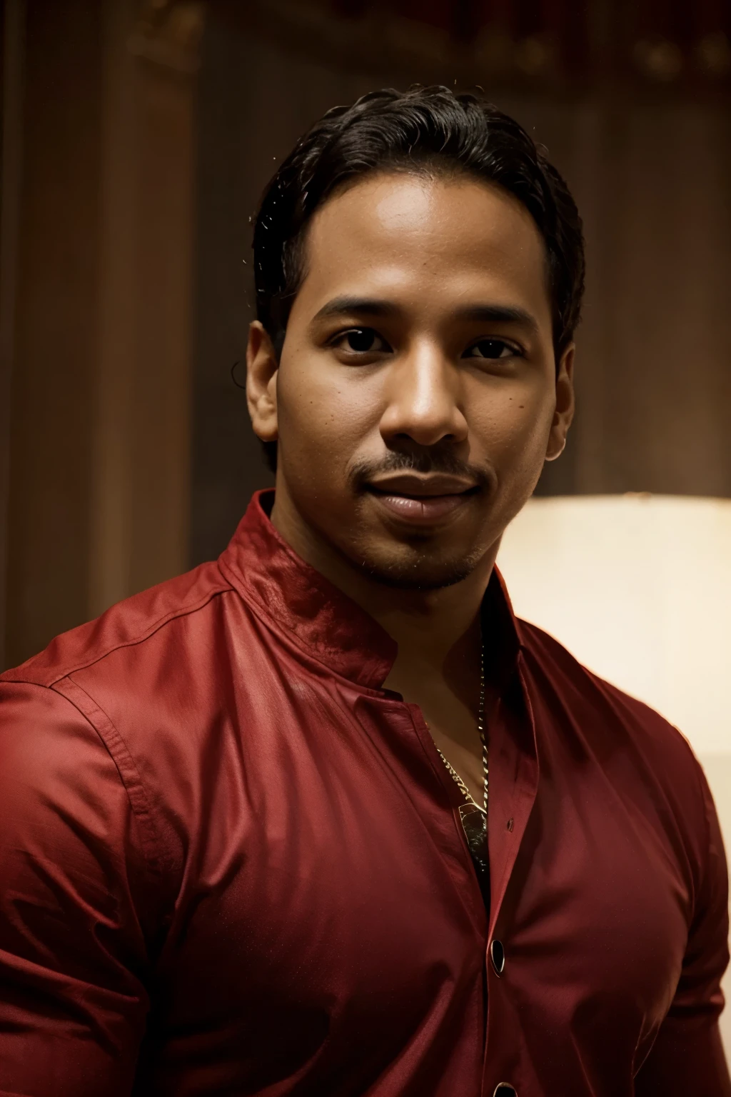 Create an aesthetic wallpaper about Romeo Santos (preferably red)