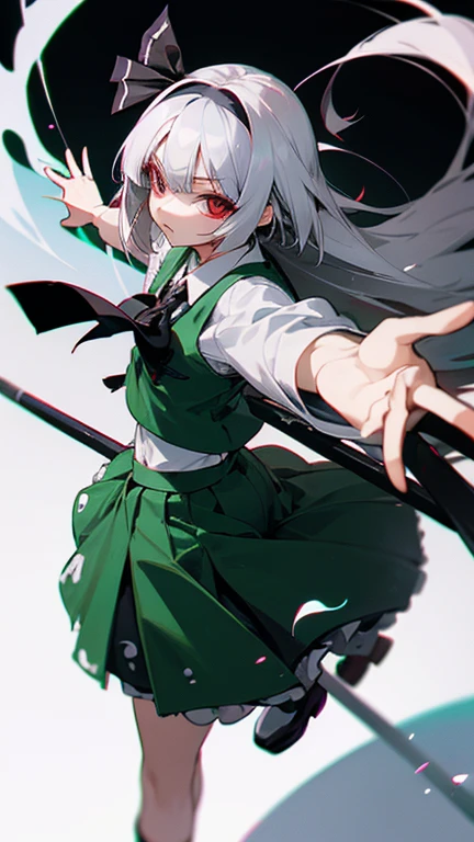 Highest quality I have long hair Gray Hair Konpaku Youmu Red eyes I don't have anything Odd Eye One person