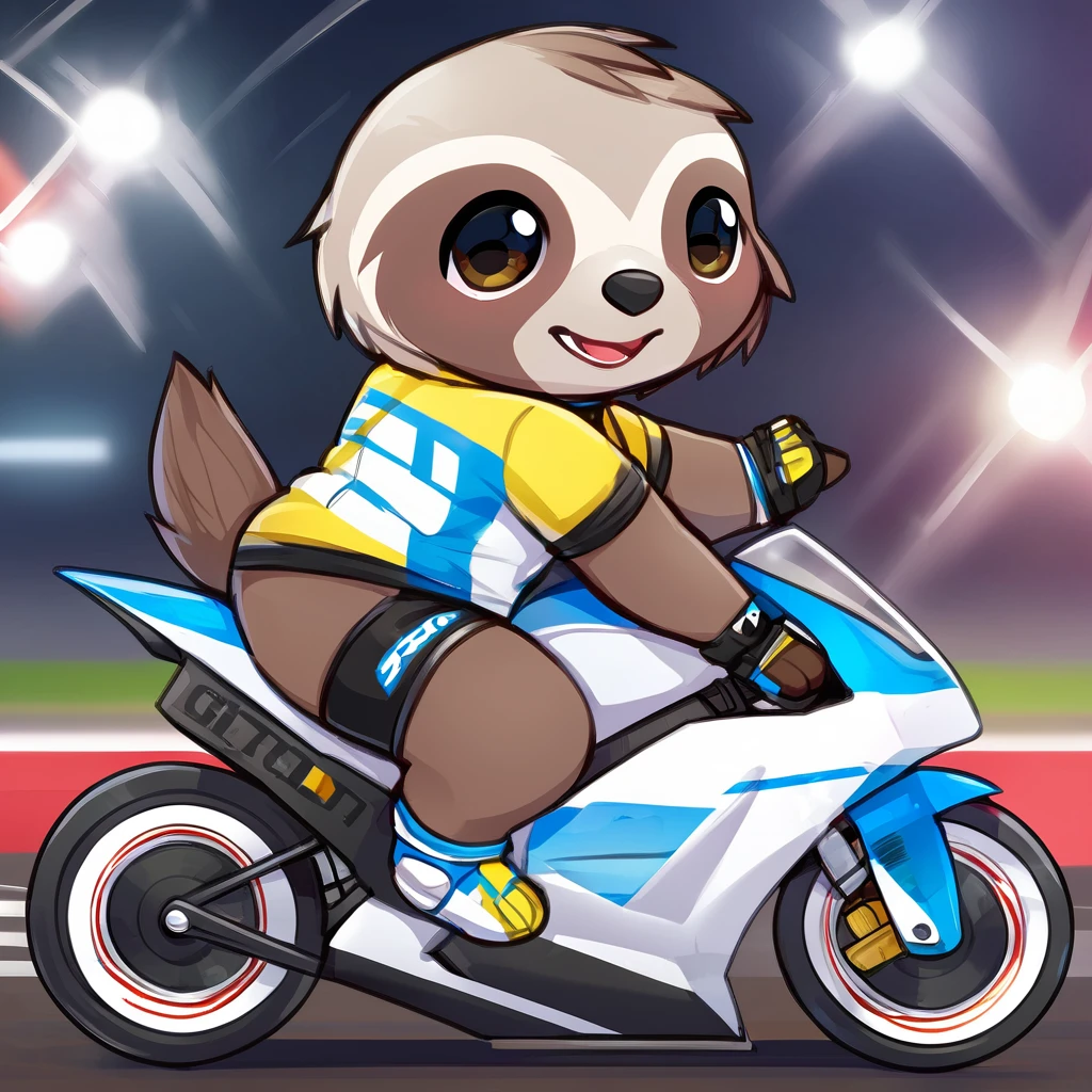 animal chibi sloth sport racing biker