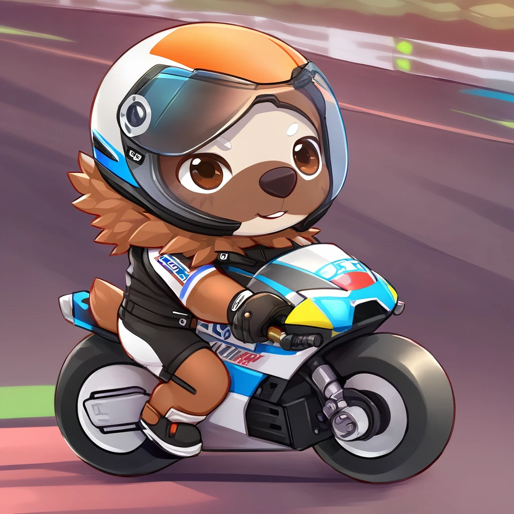 animal chibi sloth sport racing biker