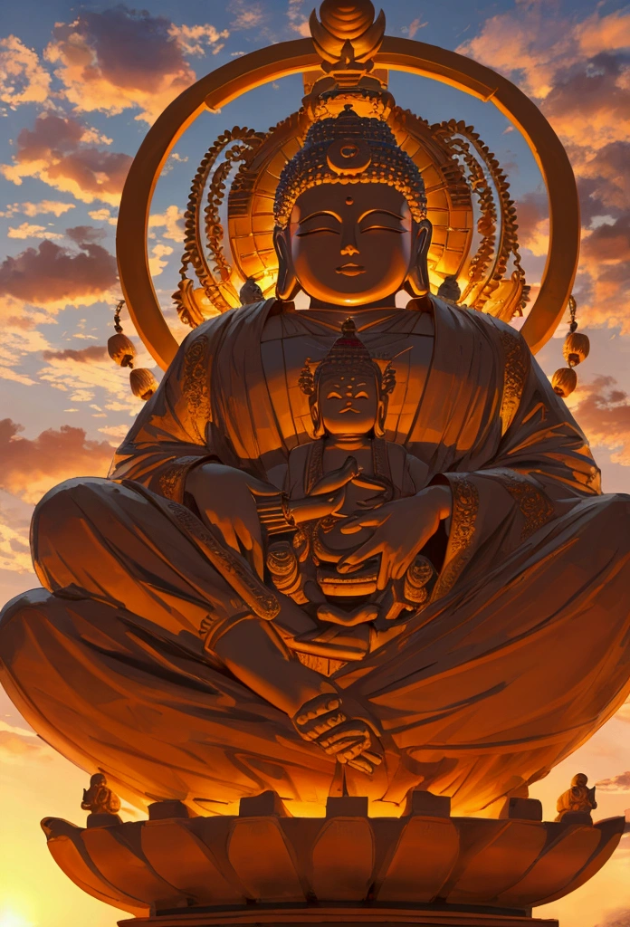Skysky,Buddha statue cloud, sunset,