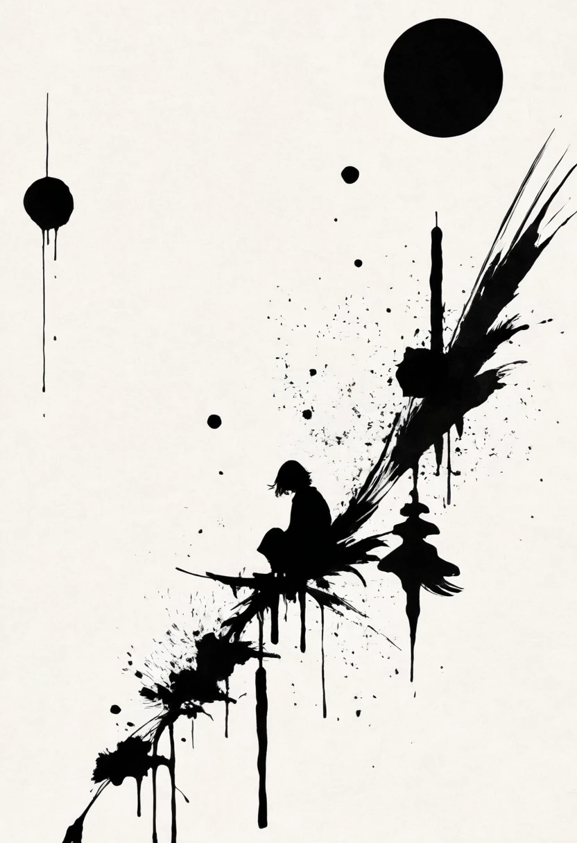 Montage Art Creation。Minimalism,ink