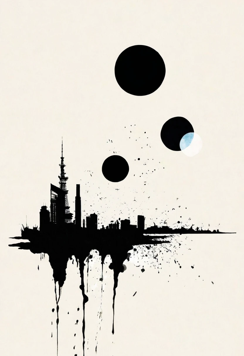 Montage Art Creation。Minimalism,ink