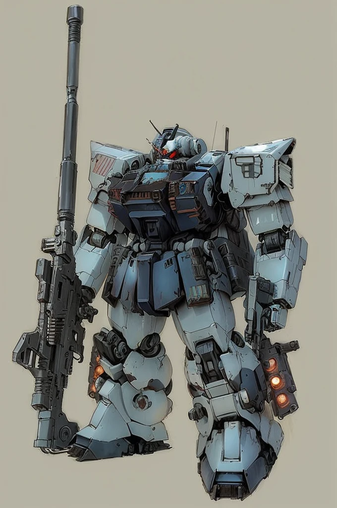 Zaku、Drawing of a robot with a gun and a machine gun, you will, MS-06、 mobile suit, japanese mecha, Mechanical style, Cool mecha style, Alexandre Ferra Mecha, Anime Mecha Armor, Mecha aesthetics, アニメMecha aesthetics, Metal Gear Mech, Mecha Warrior, Mech Suit, modern mecha anime