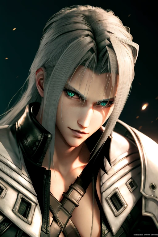 FF7R Sefirot, slit pupils, YOUNG, short hair