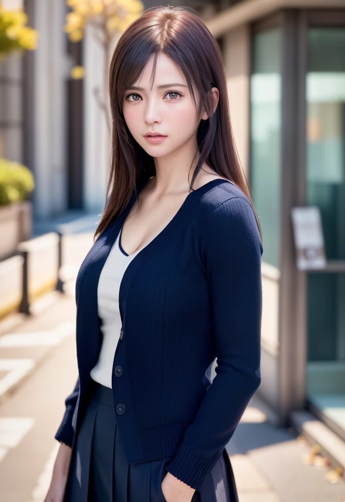 (((realistic photo shot))),, Portrait, (Face of fear:1.3),, Beautiful Girl, Looking at Viewer, , (School uniform:1.2), Shirt buttons and trousers, , (Big cleavage:1),, On Japan Street, (details in environment:1.3),, (Raw photo, cg unity, Photography, super realistic details, Sharp Focus, Detailed skin,4K, hight resolution, masutepiece, Best Quality, Realistic, Vibrant:1.2),, (8K,4K, nffsw, High resolution, Professional, Cinematic, movie, Dramatic),, (anamorphic depth of field blur background), Detailed background,