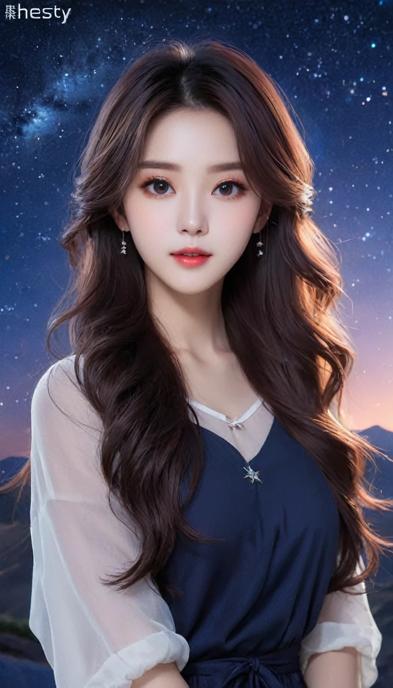 Ultra-realistic、8hair、A starry sky full of staroonlight、silence、Mysterious Landscape、Move、Hesy、hope