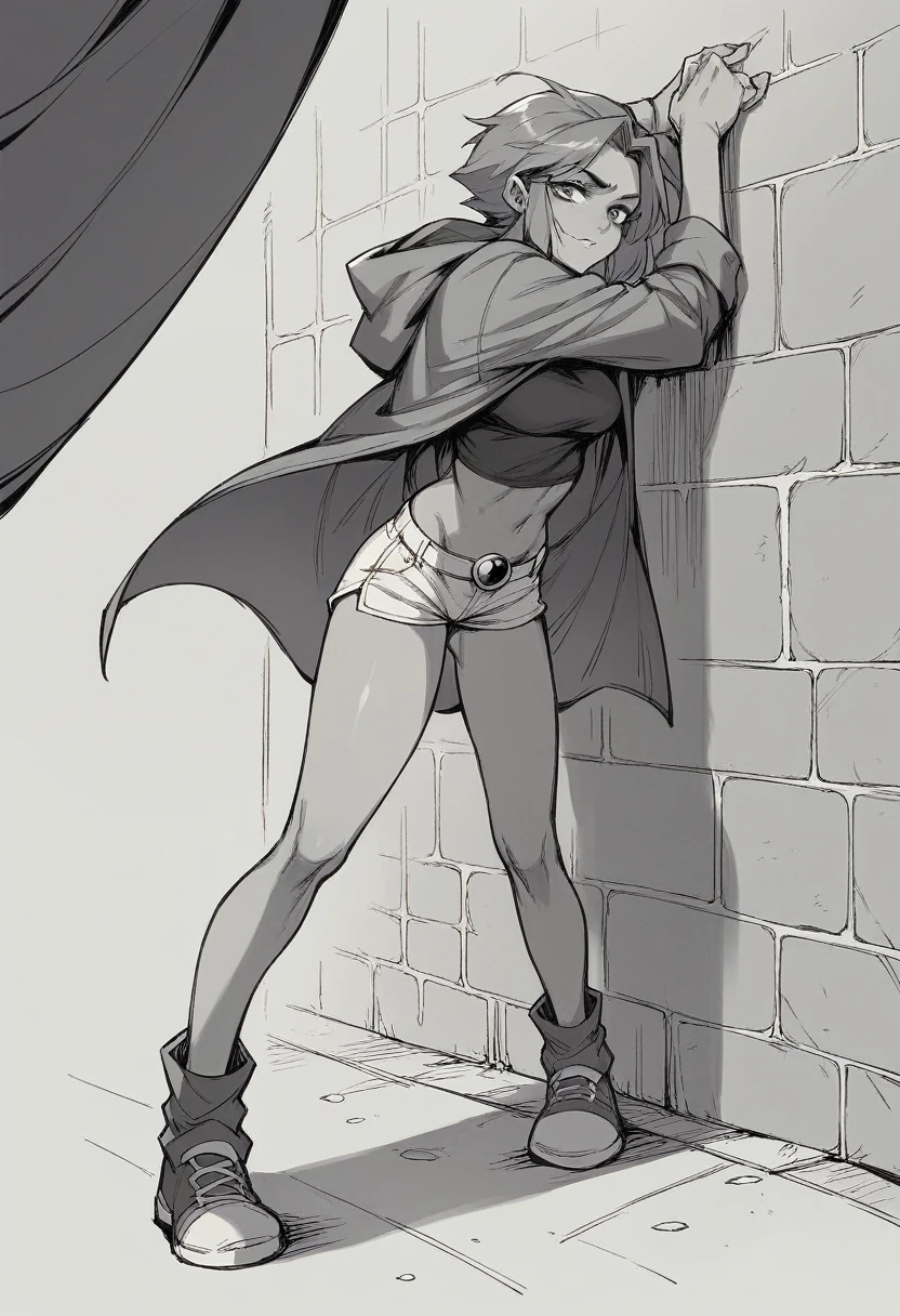 A girl standing on a wall and looking 1000nd titans