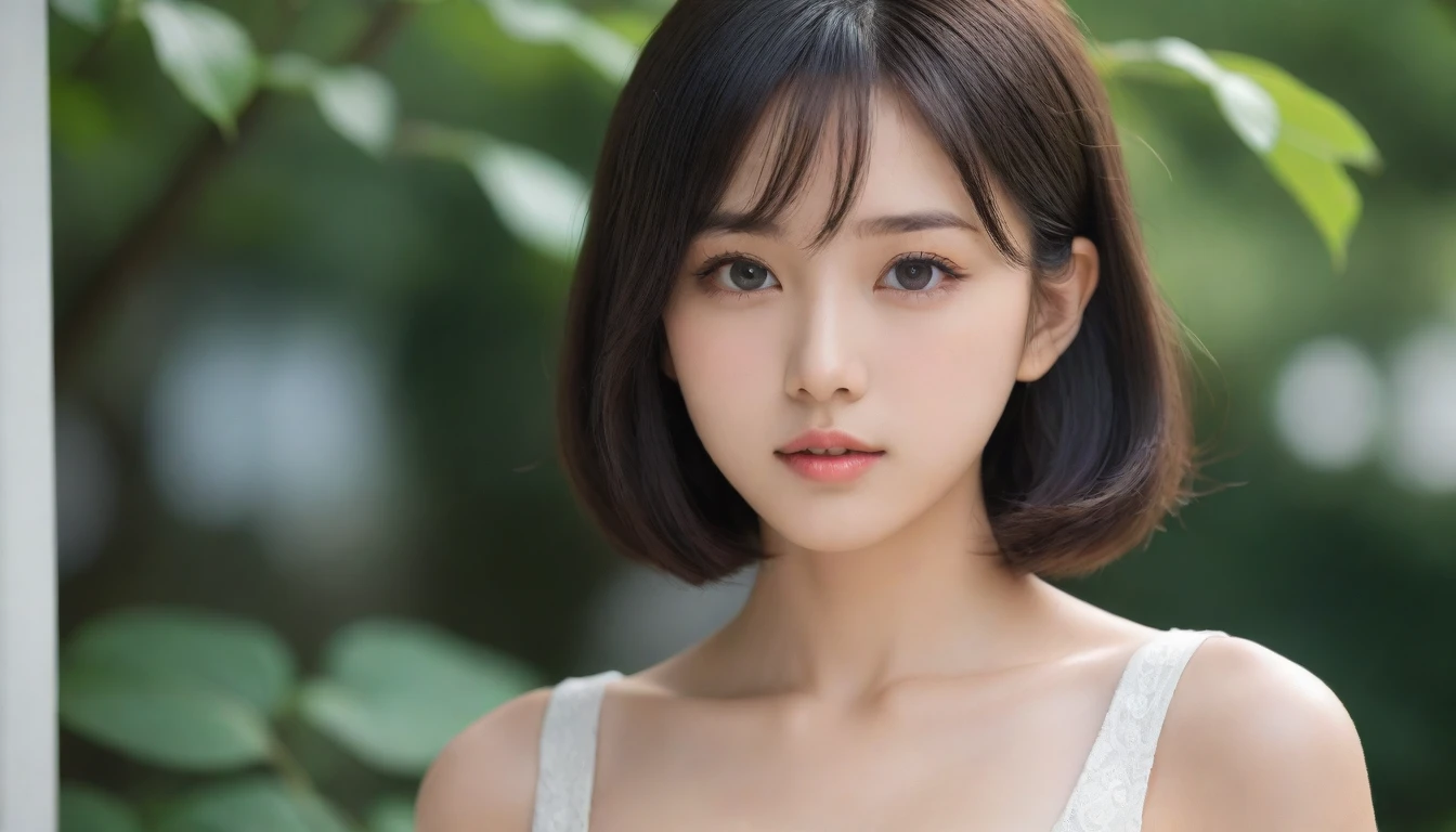 8k, Ultra-high resolution, Highest quality, masterpiece, 三分割法によるphotograph,Surreal, photograph, 1 Girl, (16 years old:1.3), pretty girl, Cute Face, Beautiful eyes in every detail, 細かくdetailedに,masterpiece,One Girl:1.2, Japan Female Announcer,extream close up,glaring,Black Hair,Wavy bob,Station platform,風景photograph,Clean and modest clothing,Natural Makeup,Realistic Skin, Perfect and beautiful face ,完璧でCute Face, Skin with attention to detail, Perfect limbs、Narrow waist、Thin legs),Looking at the audience、beauty,Long neck、(((Ideal body type))),A cup small breasts :2,Portraiture:2,Perfect Anatomy,鮮明なdetailed,detailed,Surreal,Light and shadow,dappled sunlight