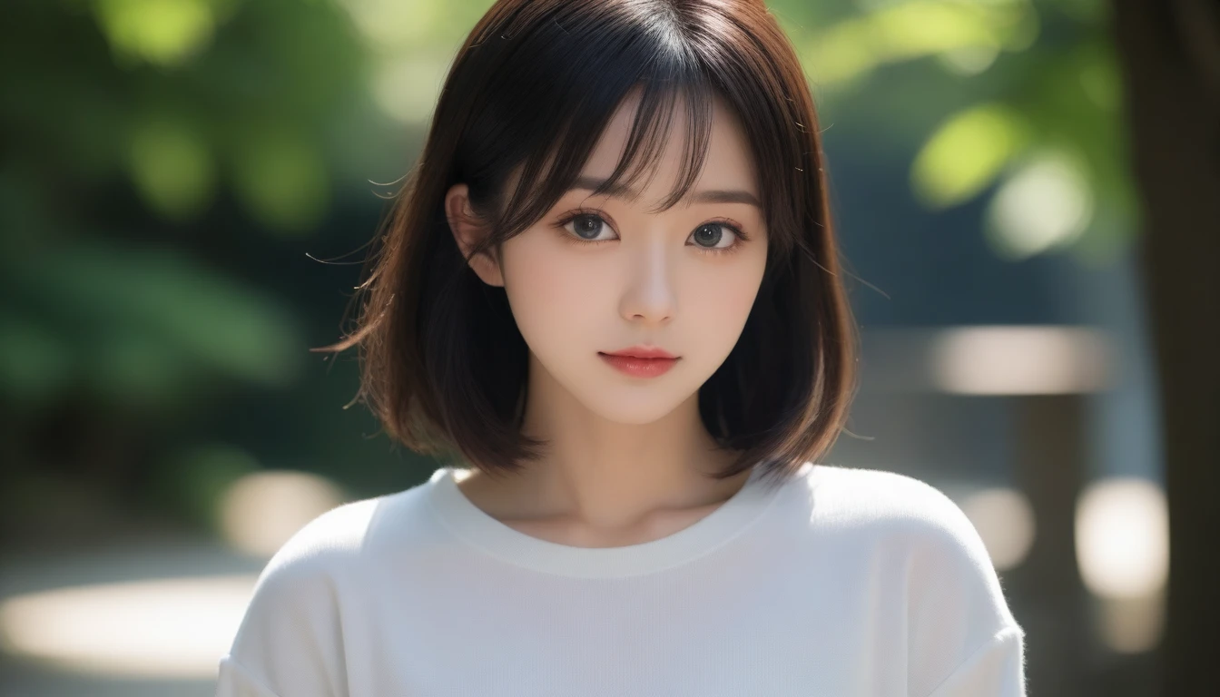 8k, Ultra-high resolution, Highest quality, masterpiece, 三分割法によるphotograph,Surreal, photograph, 1 Girl, (:1.3), pretty girl, Cute Face, Beautiful eyes in every detail, 細かくdetailedに,masterpiece,One Girl:1.2, Japan Female Announcer,extream close up,glaring,Black Hair,Wavy bob,Station platform,風景photograph,Clean and modest clothing,Natural Makeup,Realistic Skin, Perfect and beautiful face ,完璧でCute Face, Skin with attention to detail, Perfect limbs、Narrow waist、Thin legs),Looking at the audience、beauty,Long neck、(((Ideal body type))),A cup small breasts :2,Portraiture:2,Perfect Anatomy,鮮明なdetailed,detailed,Surreal,Light and shadow,dappled sunlight