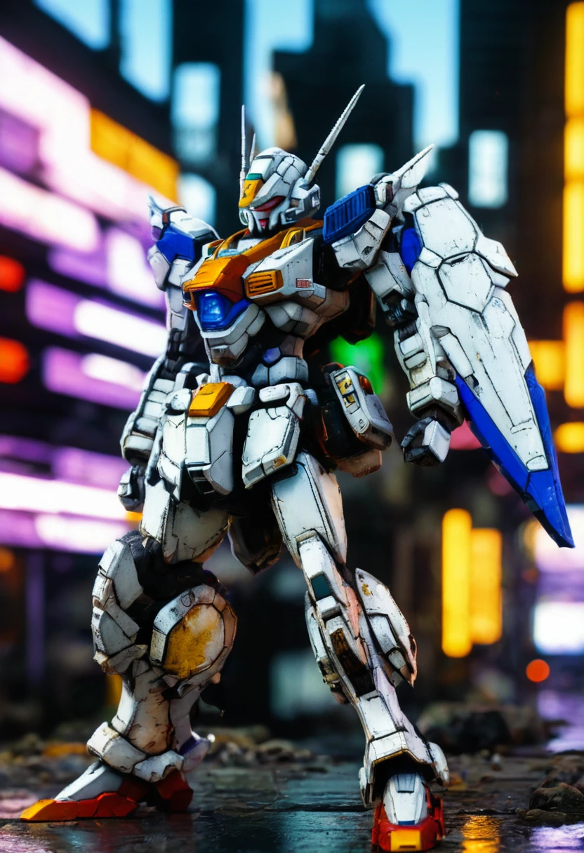 ((best quality)), ((masterpiece)), (Very detailed:1.3), 3d, Shitu-mecha, whole body, 1. Beautiful woman, Smile, short hair, Wearing a white mech, There are long rabbit ears on the head, (The mecha has the characteristics of a rabbit), The feet are flat, In the ruins of a forgotten war city, technology, HDR (High Dynamic Range), Ray Tracing, nvidia RTX, Super Resolution, Unreal 5, Subsurface scattering, PBR Textures, Post-Processing, Anisotropic filtering, Depth of Field, Maximum clarity and sharpness, Multi-layered textures, Albedo and Specular Maps, Surface Shading, Accurate simulation of the interaction between light and material, Perfect proportion, Octane Rendering, Two-tone lighting, Low ISO, White Balance, Rule of Thirds, Large aperture, 8K Native, High-efficiency sub-pixel, Sub-pixel convolution, Glowing particles, Light Scattering, Tyndall effect