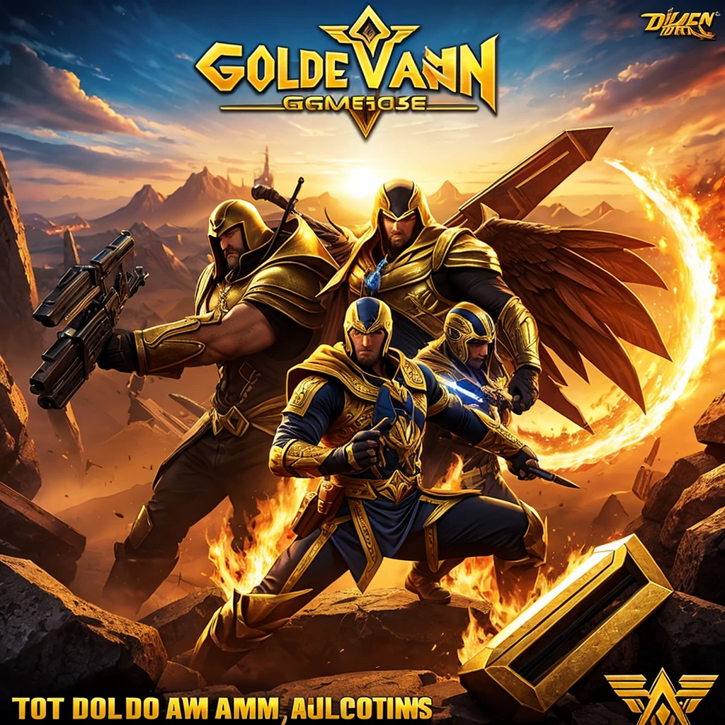 Golden dawn gaming themed logo