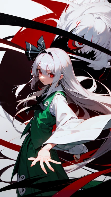Highest quality I have long hair Gray Hair Konpaku Youmu Red eyes I don't have anything Odd Eye One person