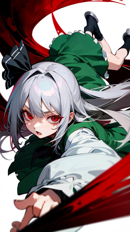Highest quality I have long hair Gray Hair Konpaku Youmu Red eyes I don't have anything Odd Eye One person