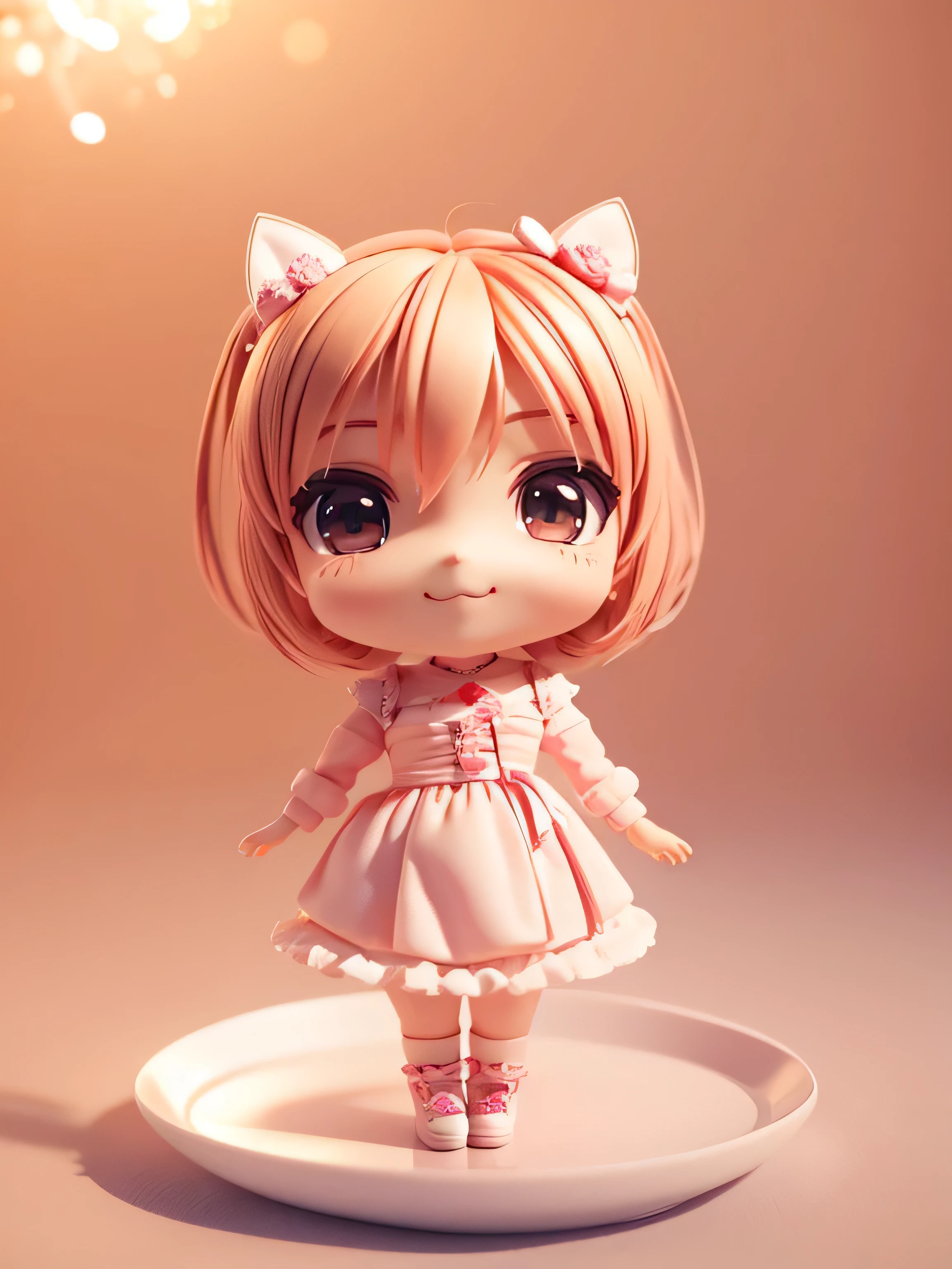 Cute Chibi、(((Chibi 3D))) (best quality),A man and a woman love each other.,smile