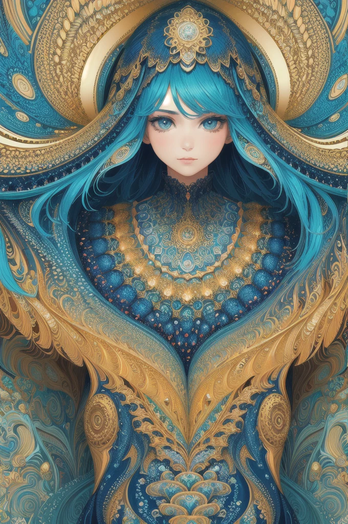 (work of art, maximum quality, best qualityer, offcial art, beautiful and aesthetic:1.2), (1 girl), extremely detaild,(Fractal Art:1.3),colorfully,More Detailed