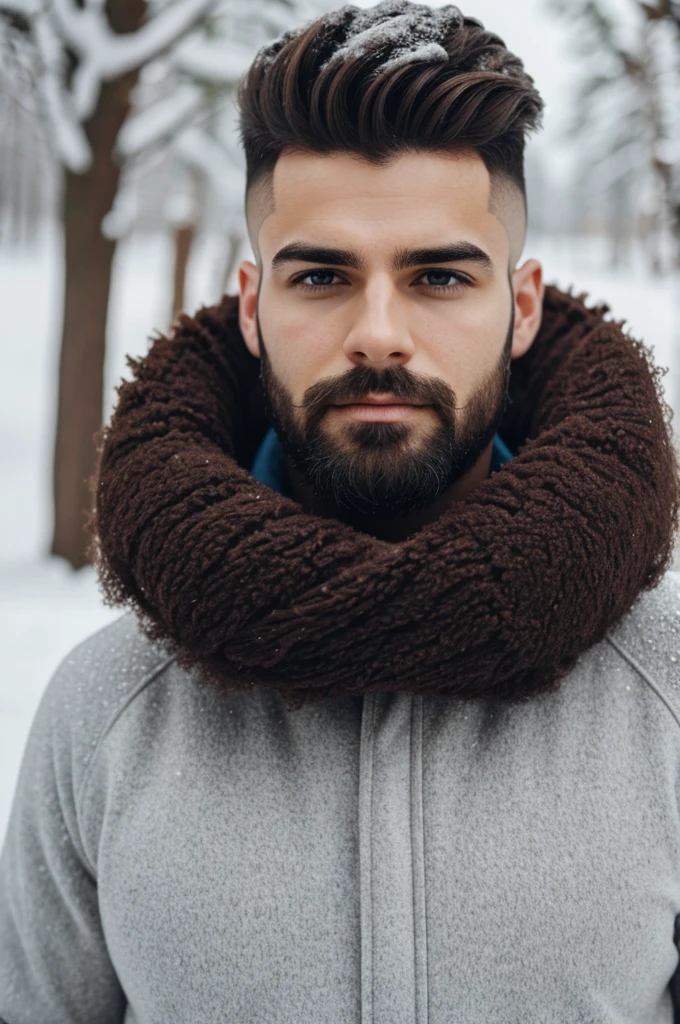 Male hair in winter 