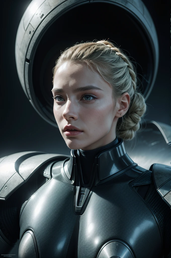 realistic portrait of a futuristic alien from another dimension creator of the universe and humanity, warrior and protector of the galaxy